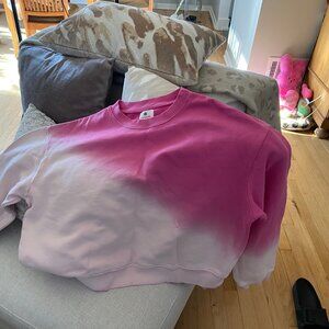 SUNDRY HOT PINK OMBRE SWEATSHIRT XL NWT